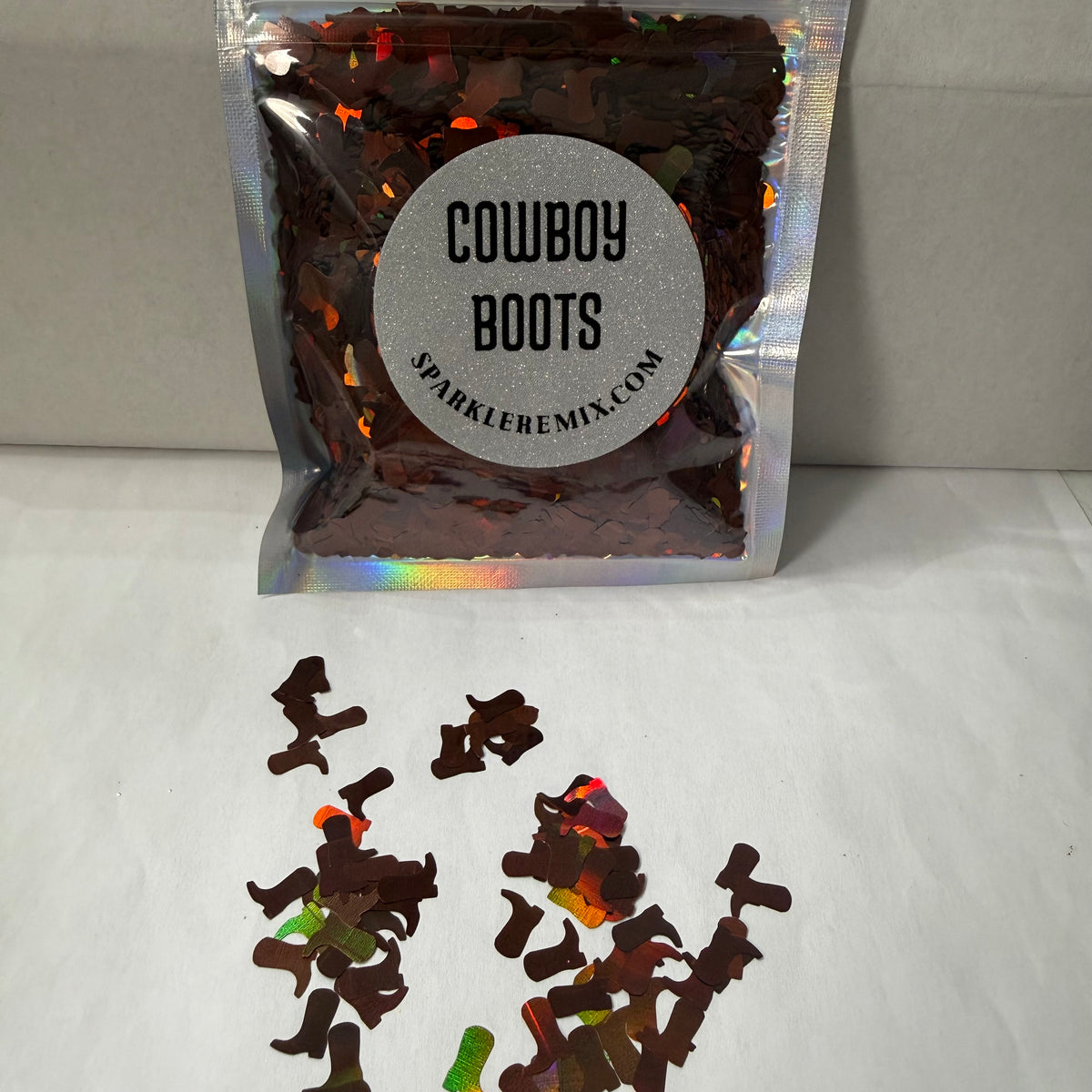 Brown Holographic Cowboy Boots