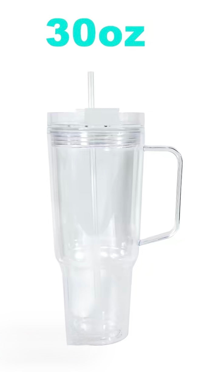 30oz Handle Customized Snow Globe Tumbler