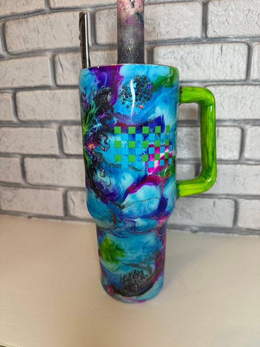 #31--40oz Handle- Majestic Butterfly