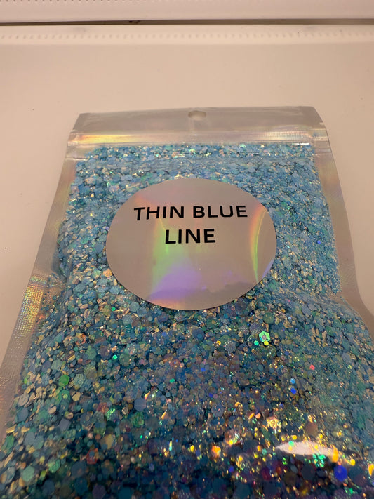Thin Blue Line* GLOW + Blue Diamonds